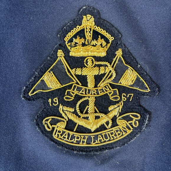 Lauren Ralph Lauren LRL Blazer Navy Blue Size XL 3D Crest Vintage Old Money - Picture 6 of 11